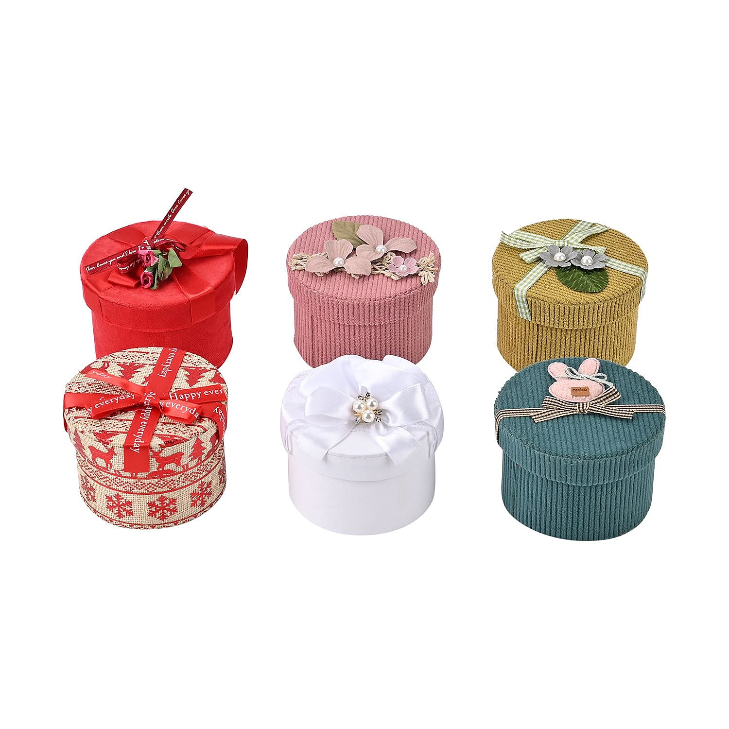 Set of 6 Pieces Round Gift Box 7567201 0