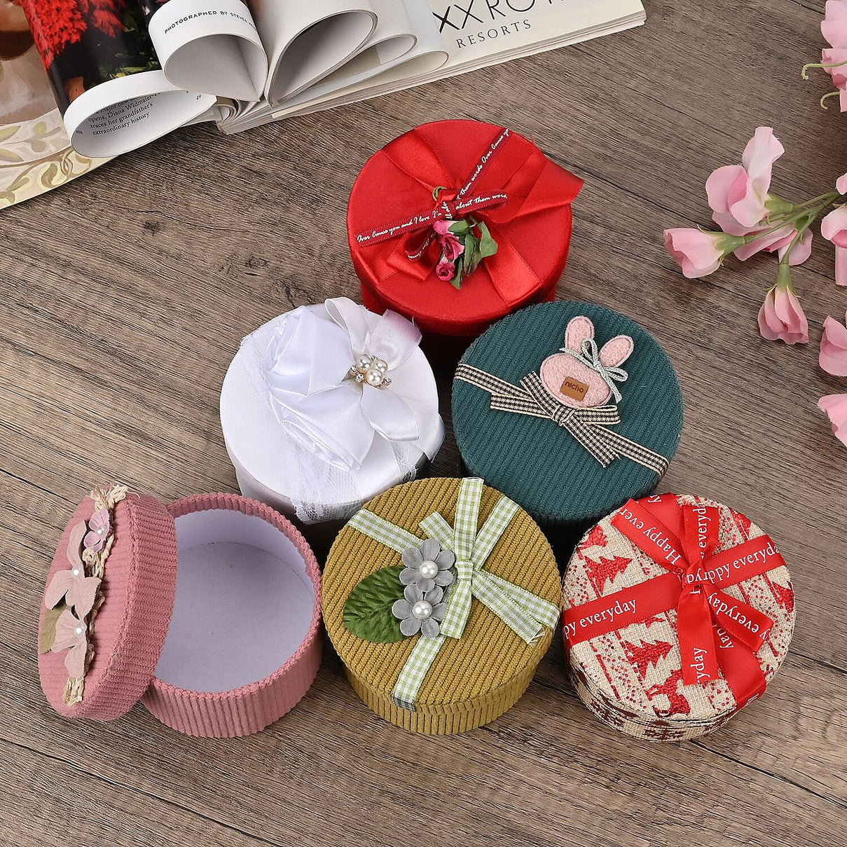Set of 6 Pieces Round Gift Box 7567201 2