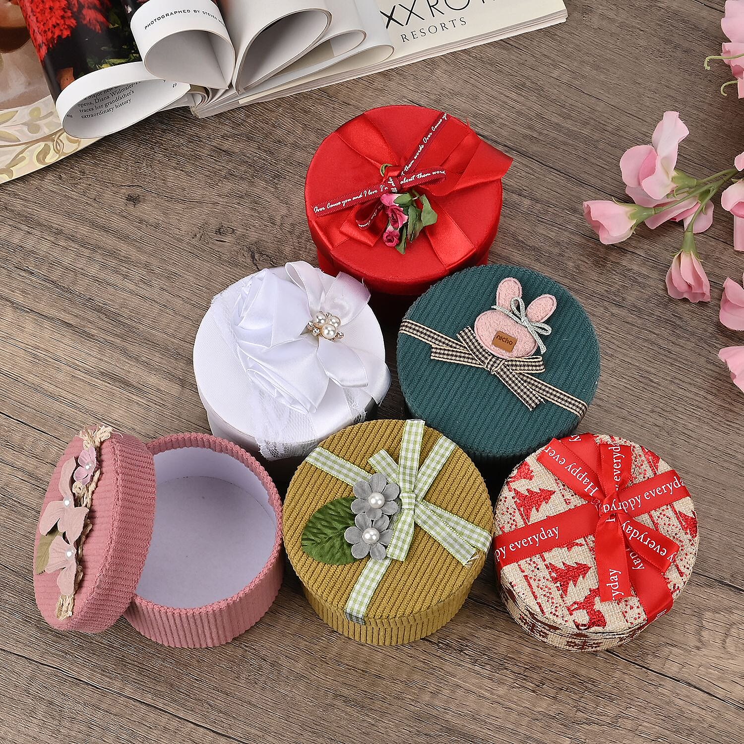 Set of 6 Pieces Round Gift Box 7567201 2