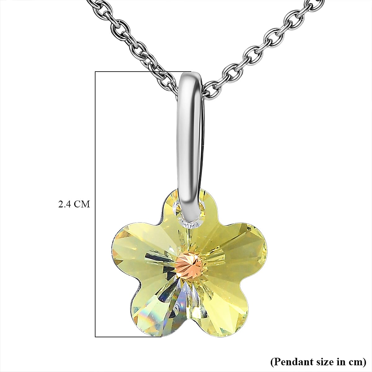 AB Swarovski Crystal Pendant with Chain (Size 20) 6.45 Ct. 4380396 7