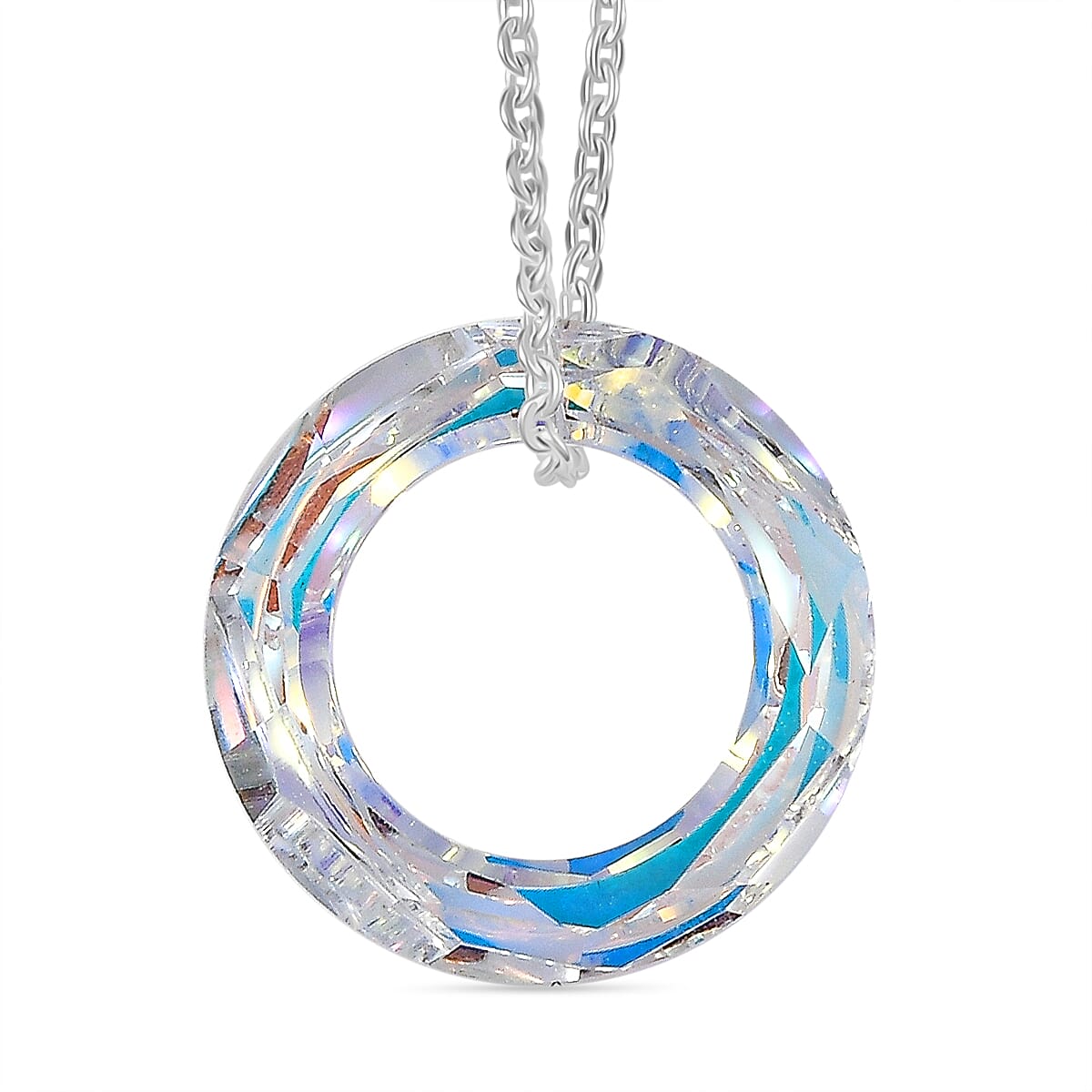 AB Swarovski Crystal Pendant with Chain (Size 20) Sterling Silver 3.65 Ct. 4373831 0