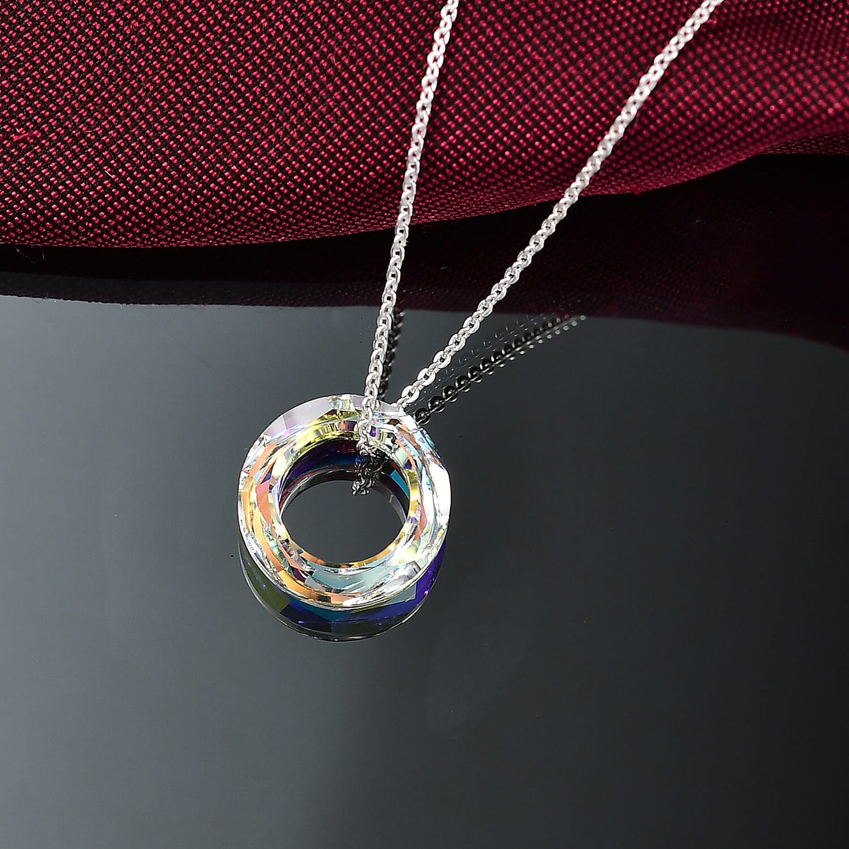 AB Swarovski Crystal Pendant with Chain (Size 20) Sterling Silver 3.65 Ct. 4373831 3