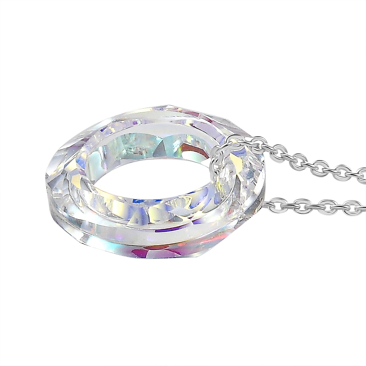 AB Swarovski Crystal Pendant with Chain (Size 20) Sterling Silver 3.65 Ct. 4373831 4