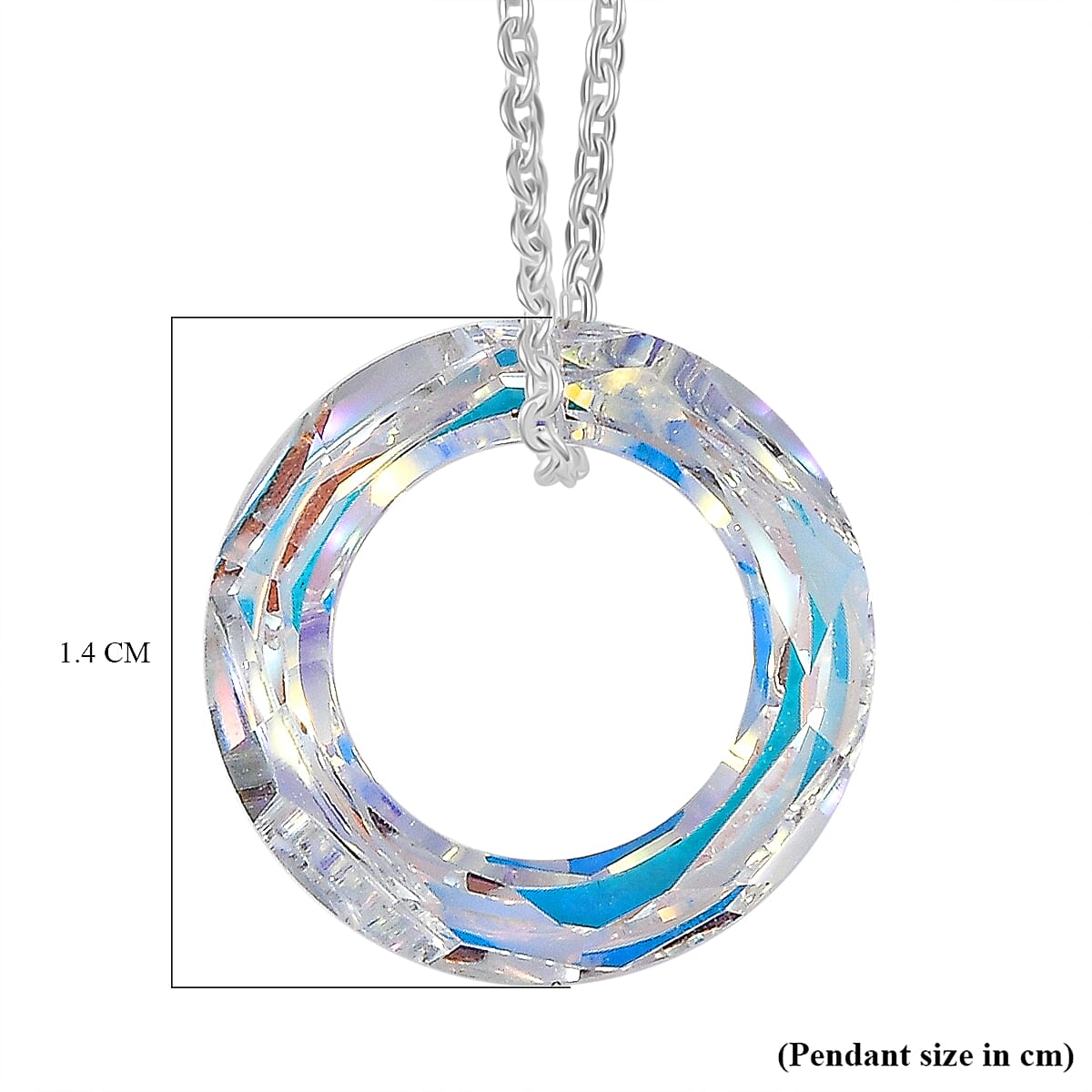 AB Swarovski Crystal Pendant with Chain (Size 20) Sterling Silver 3.65 Ct. 4373831 7