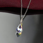 AB Swarovski Crystal Pendant with Chain (Size 20) in Platinum Overlay Sterling Silver 4.34 Ct.