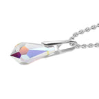 AB Swarovski Crystal Pendant with Chain (Size 20) in Platinum Overlay Sterling Silver 4.34 Ct.