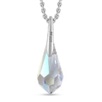 AB Swarovski Crystal Pendant with Chain (Size 20) in Platinum Overlay Sterling Silver 4.34 Ct.