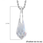 AB Swarovski Crystal Pendant with Chain (Size 20) in Platinum Overlay Sterling Silver 4.34 Ct.