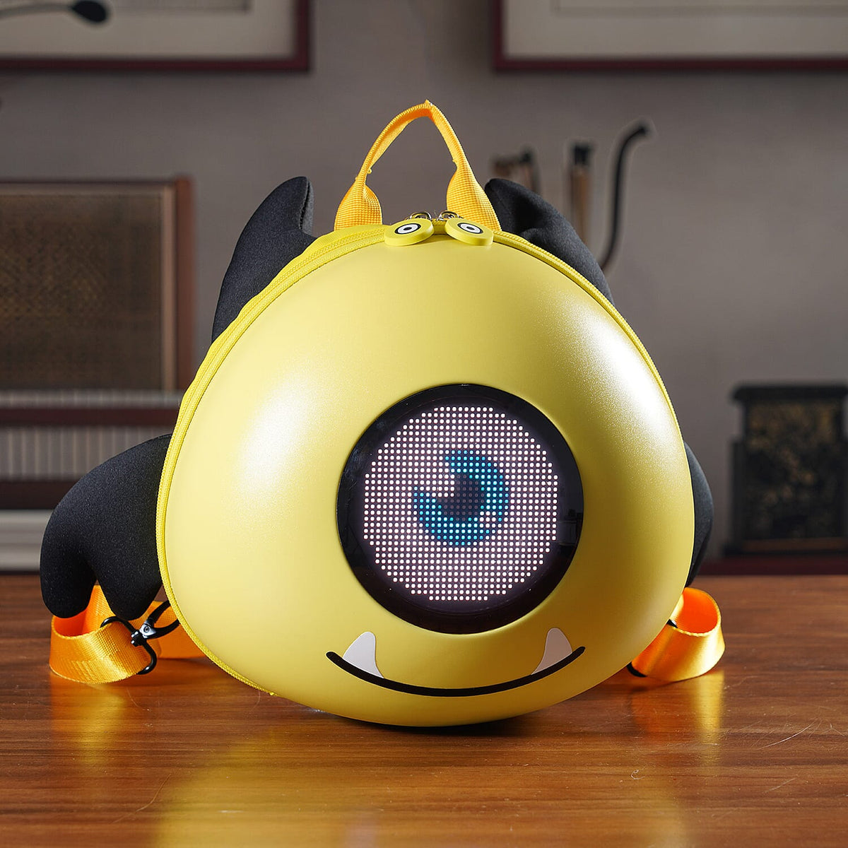 LED Smart Waterproof Monster Hard-shell Backpack with Wings (Powerbank not incl.) - Light Yellow V32623057 2