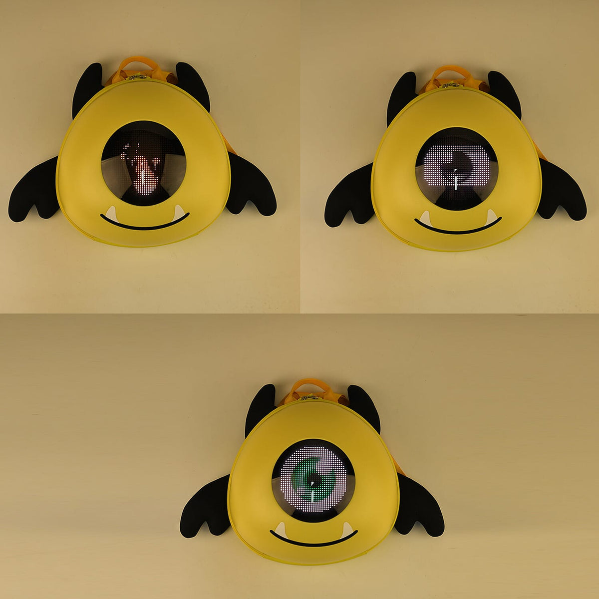 LED Smart Waterproof Monster Hard-shell Backpack with Wings (Powerbank not incl.) - Light Yellow V32623057 4