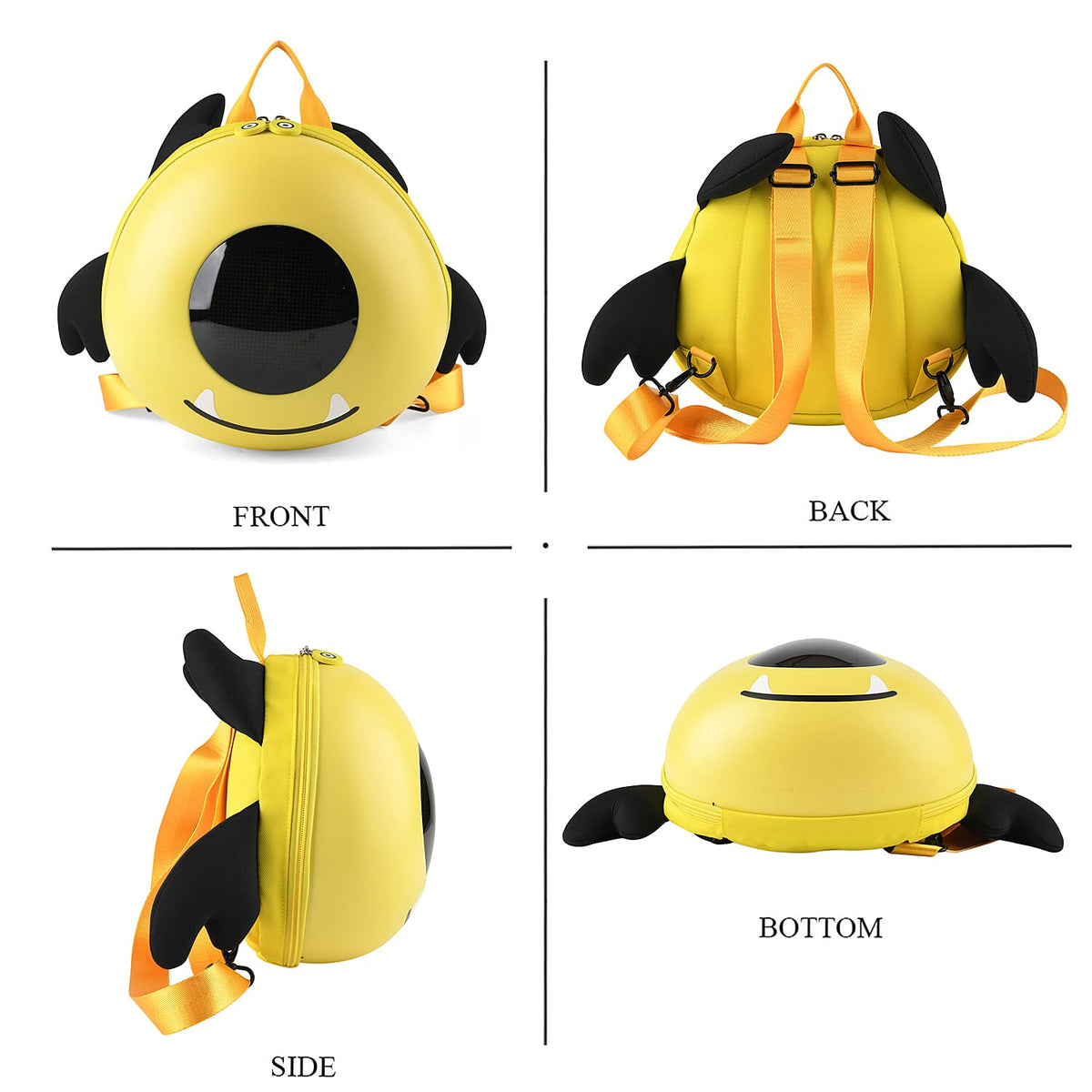 LED Smart Waterproof Monster Hard-shell Backpack with Wings (Powerbank not incl.) - Light Yellow V32623057 6