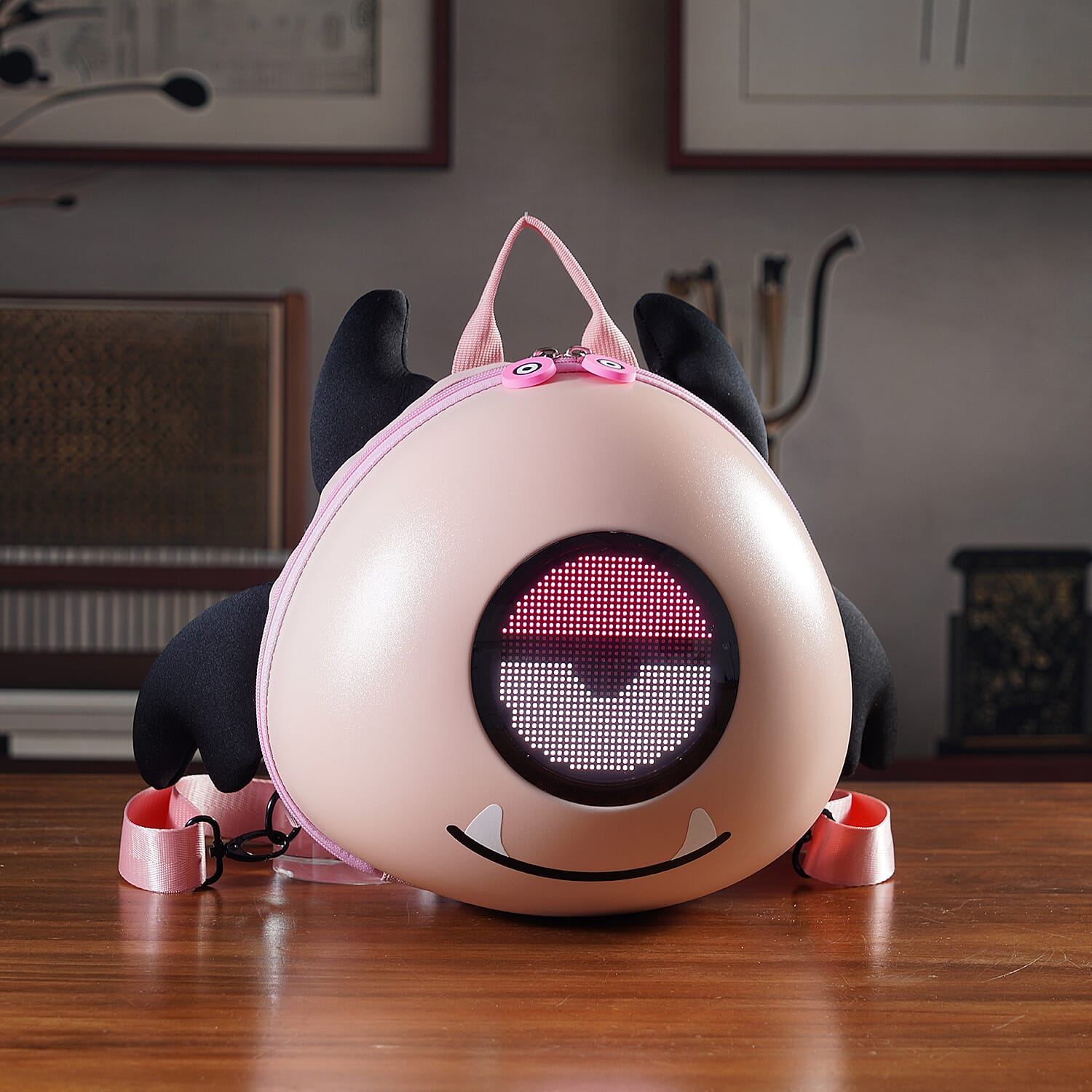 LED Smart Waterproof Monster Hard-shell Backpack with Wings (Powerbank not incl.) - Pink 8418574 2