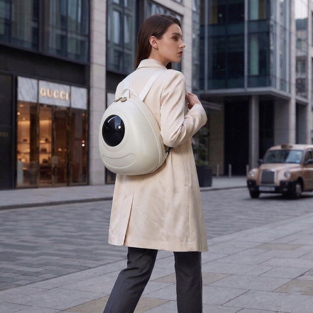LED Smart Waterproof Hard-shell Backpack (Powerbank not incl.) - White V32634784 3