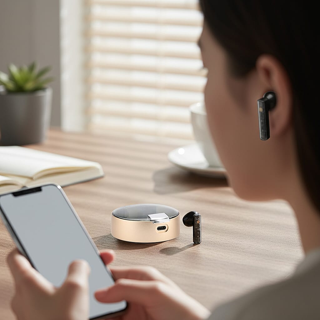 AEMAi-PRO45 Bluetooth V5.3 Earphones - 4-5 Hour Talk Time, 13mm Titanium Speaker - Type-C Charging - Gold 8245076 2