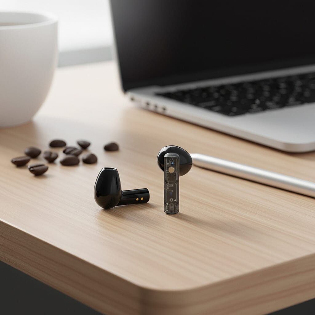 AEMAi-PRO45 Bluetooth V5.3 Earphones - 4-5 Hour Talk Time, 13mm Titanium Speaker - Type-C Charging - Gold 8245076 3
