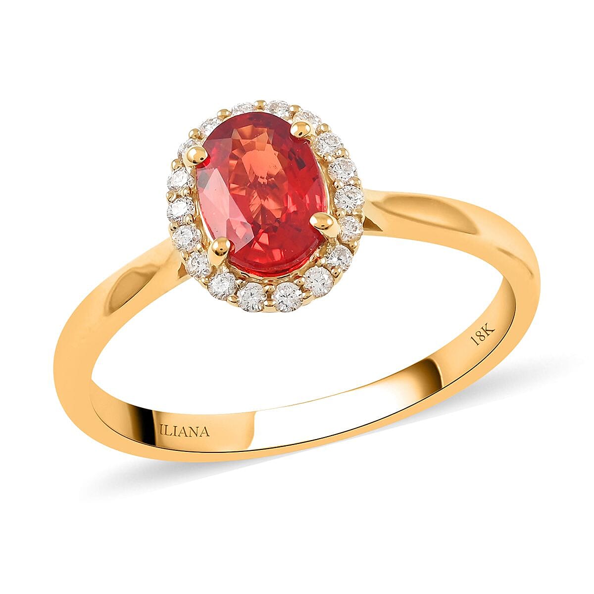 18K Yellow Gold AGI Certified AAA Songea Sapphire and Diamond (SI-G-H) Ring 1.20 Ct 7259436 0