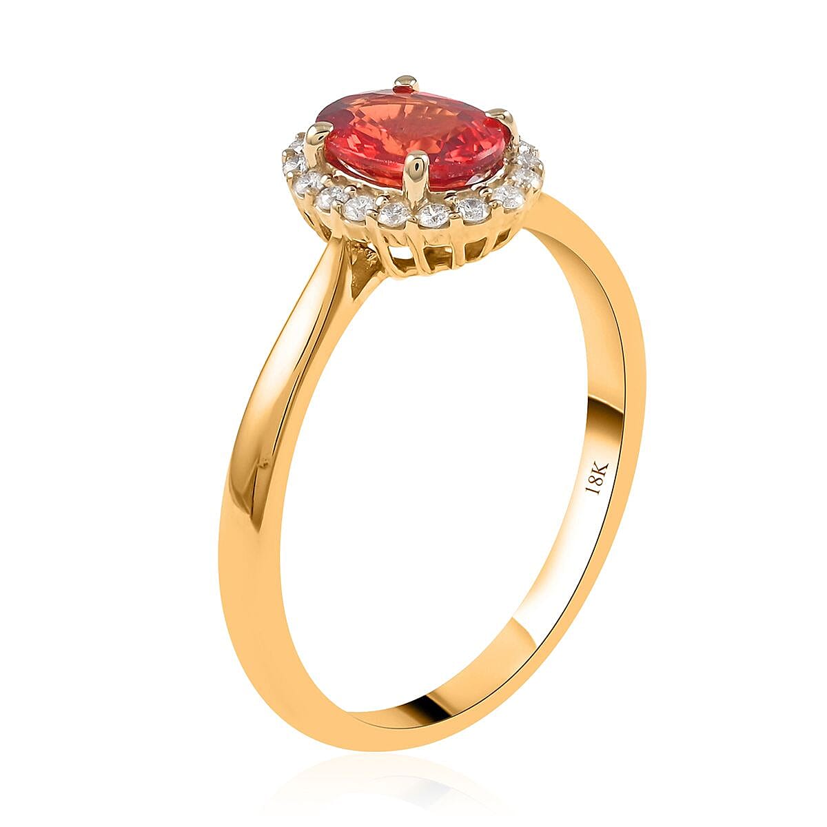 18K Yellow Gold AGI Certified AAA Songea Sapphire and Diamond (SI-G-H) Ring 1.20 Ct 7259436 3