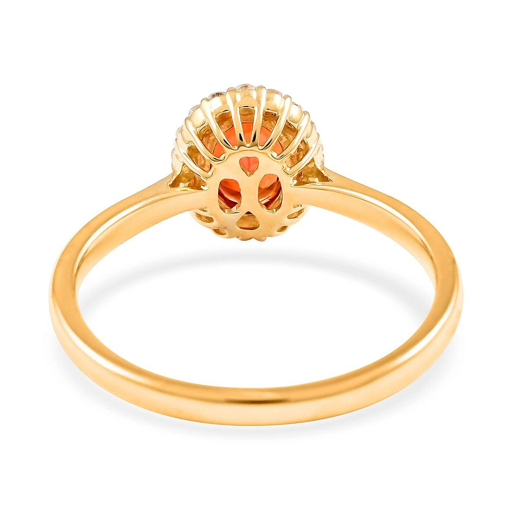 18K Yellow Gold AGI Certified AAA Songea Sapphire and Diamond (SI-G-H) Ring 1.20 Ct