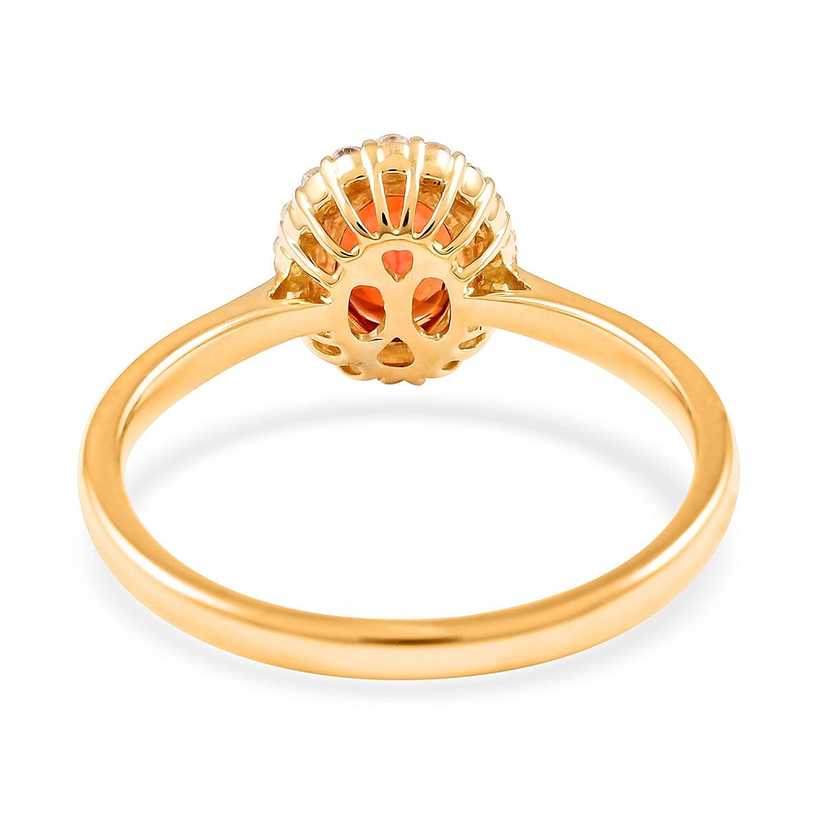 18K Yellow Gold AGI Certified AAA Songea Sapphire and Diamond (SI-G-H) Ring 1.20 Ct 7259436 4