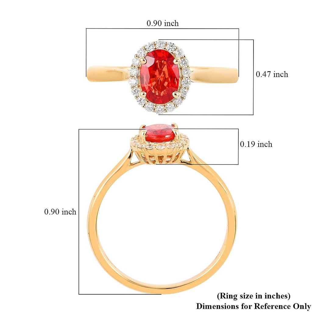 18K Yellow Gold AGI Certified AAA Songea Sapphire and Diamond (SI-G-H) Ring 1.20 Ct