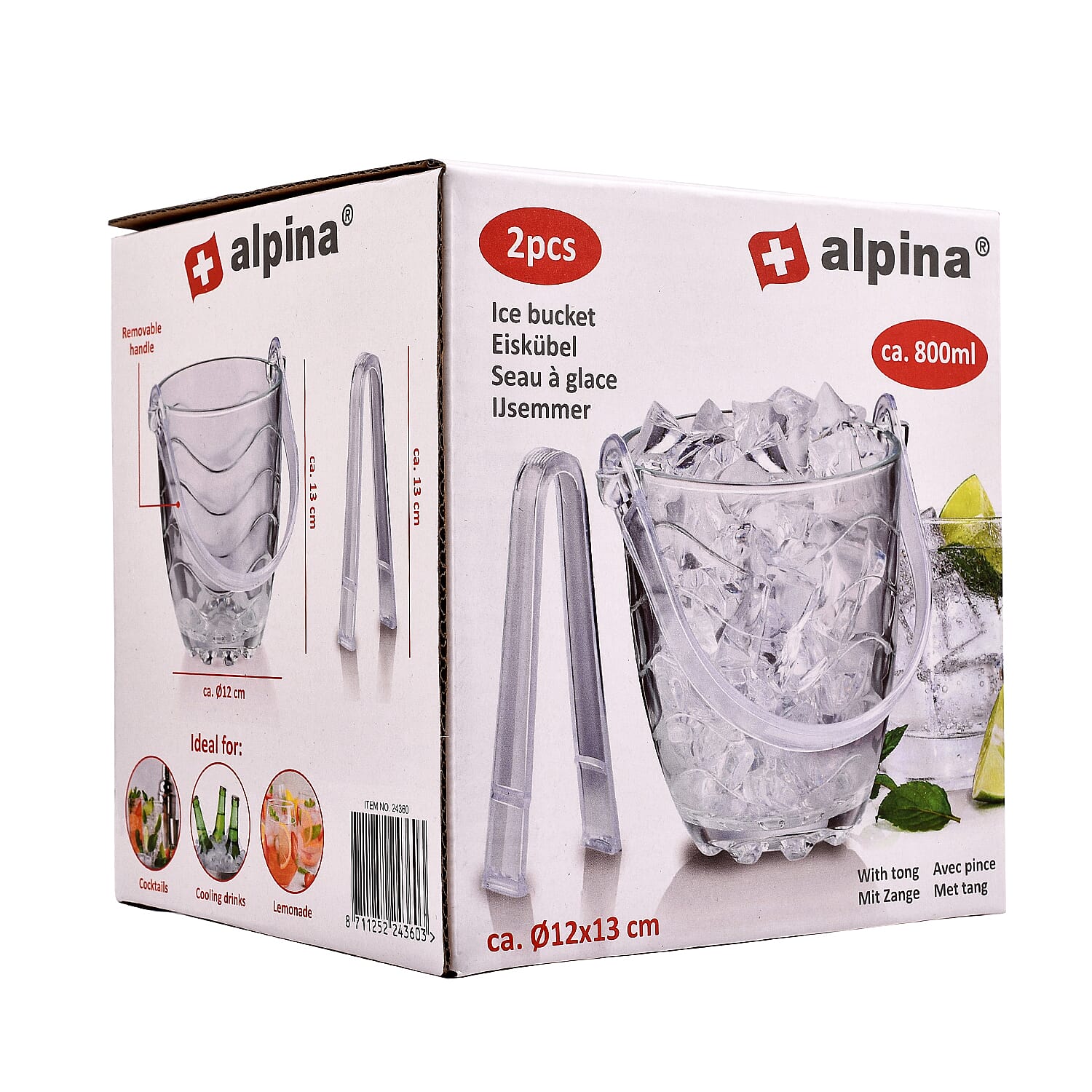 ALPINA Ice Bucket with Tongs 7576322 1
