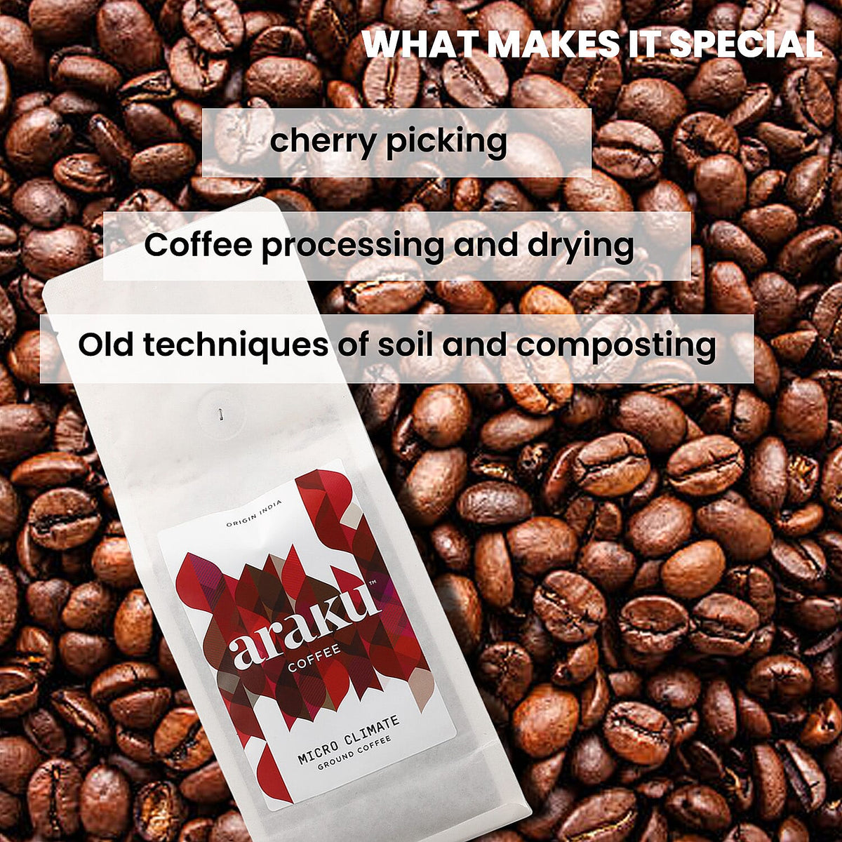 ARAKU Arabica Ground Coffee - Micro Climate (250g) 7320327 3