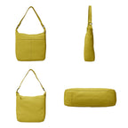ASSOTS LONDON Bianca Genuine Pebble Grain Leather Slouchy Hobo Bag (Size 23x31x18cm) - Yellow