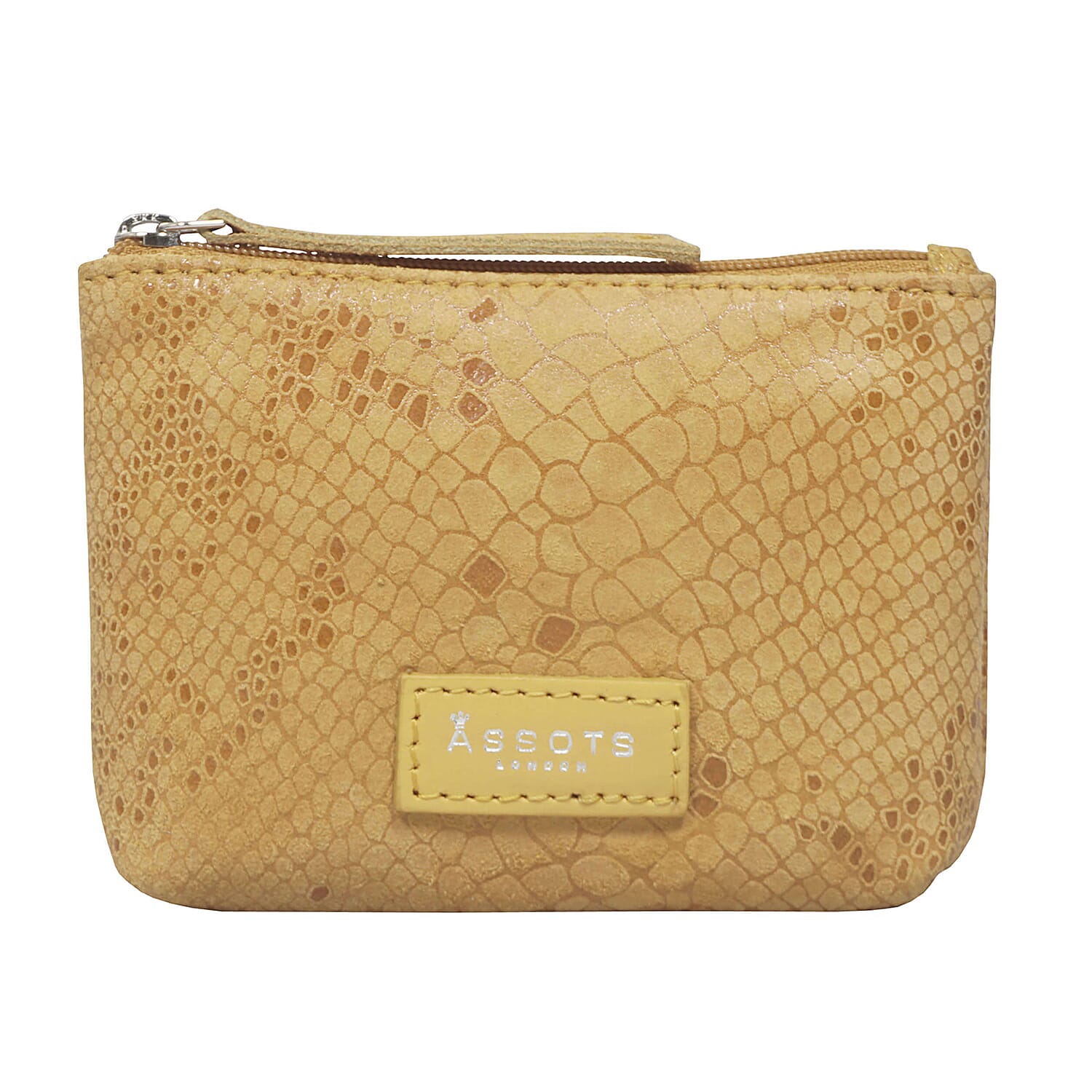 Assots London Denise 100% Genuine Leather Snakeskin Pattern Card and Coin Purse - Mustard 7084562 0
