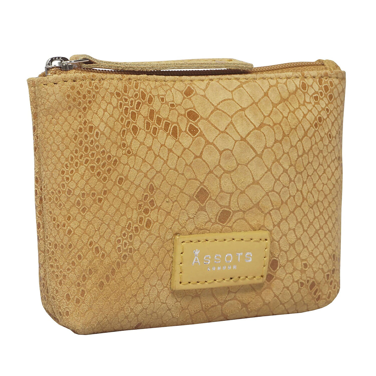 Assots London Denise 100% Genuine Leather Snakeskin Pattern Card and Coin Purse - Mustard 7084562 2