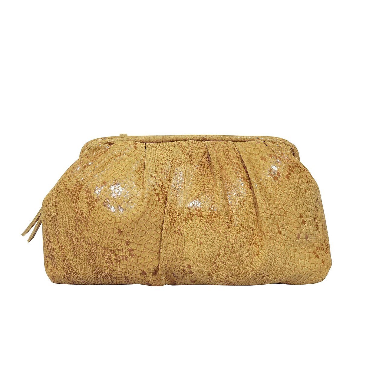 Assots London Genuine Leather Croc Pattern Crossbody Bag - Mustard 6272582 3