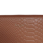 Assots London HAZEL Python Embossed Genuine Leather RFID Zip Around Purse (Size 20x2x10 Cm) - Rust