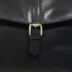 ASSOTS LONDON Swan Collection Premium Genuine Semi Vegetable Polished Leather Flap-Over Tote Bag - Black