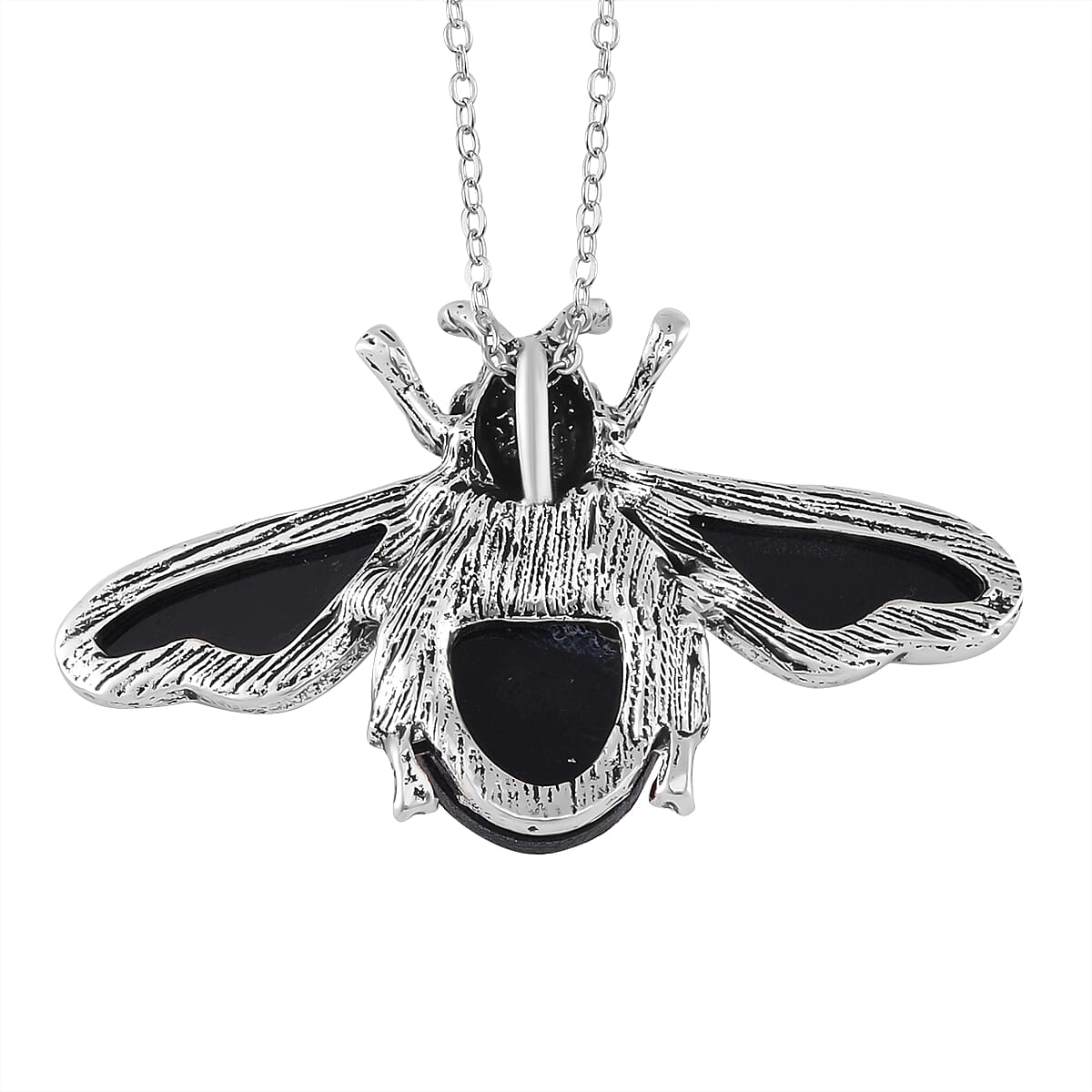 Abalone Shell &amp; Black Austrian Crystal Bee Necklace (Size 20) 7810808 4