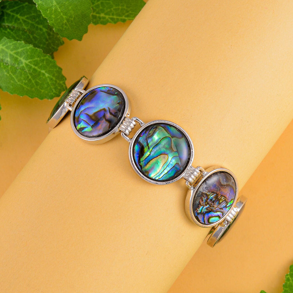 Abalone Shell Circle Link Bracelet (Size - 7.5)