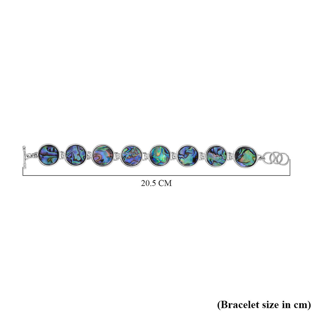 Abalone Shell Circle Link Bracelet (Size - 7.5)