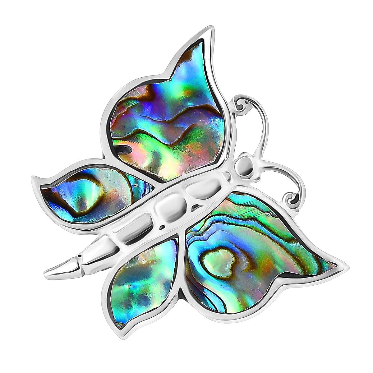 Royal Bali - Abalone Shell Butterfly Pendant Sterling Silver 5.00 Ct. 7748251 0