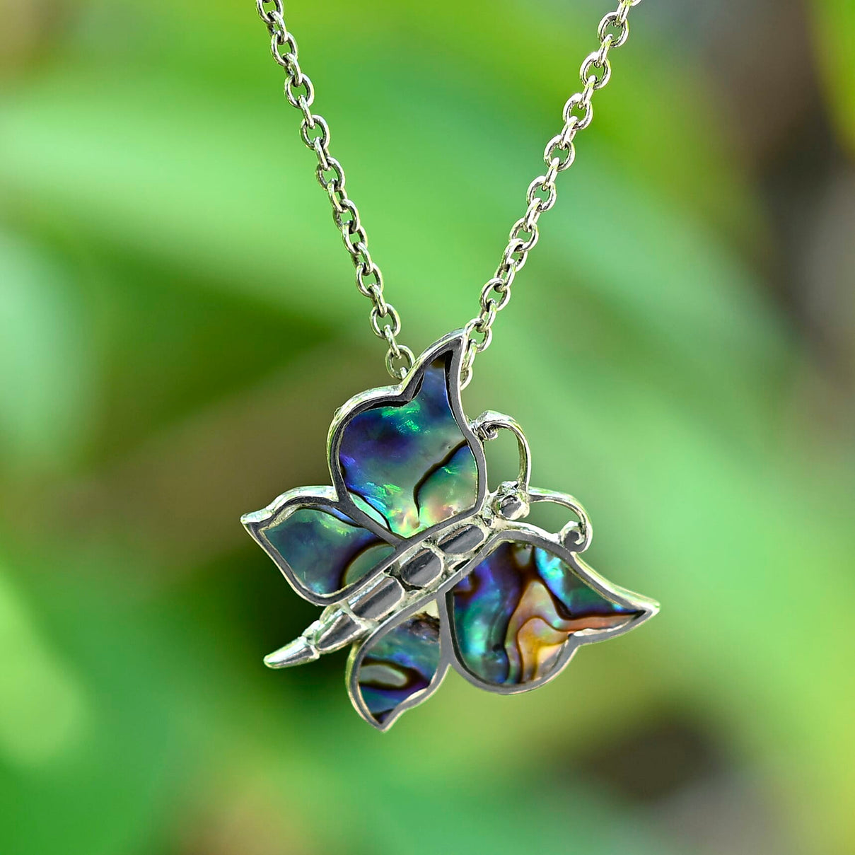 Royal Bali - Abalone Shell Butterfly Pendant Sterling Silver 5.00 Ct. 7748251 1