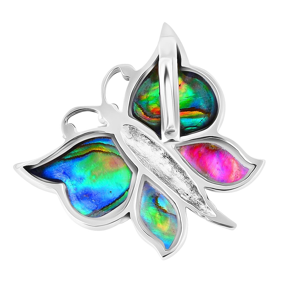 Royal Bali - Abalone Shell Butterfly Pendant Sterling Silver 5.00 Ct. 7748251 4
