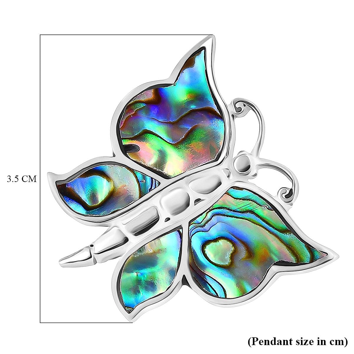 Royal Bali - Abalone Shell Butterfly Pendant Sterling Silver 5.00 Ct. 7748251 5