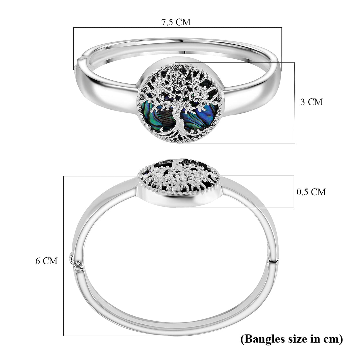 Tree of Life Collection - Abalone Shell Cuff Bangle (Size 7.5) 8275483 6