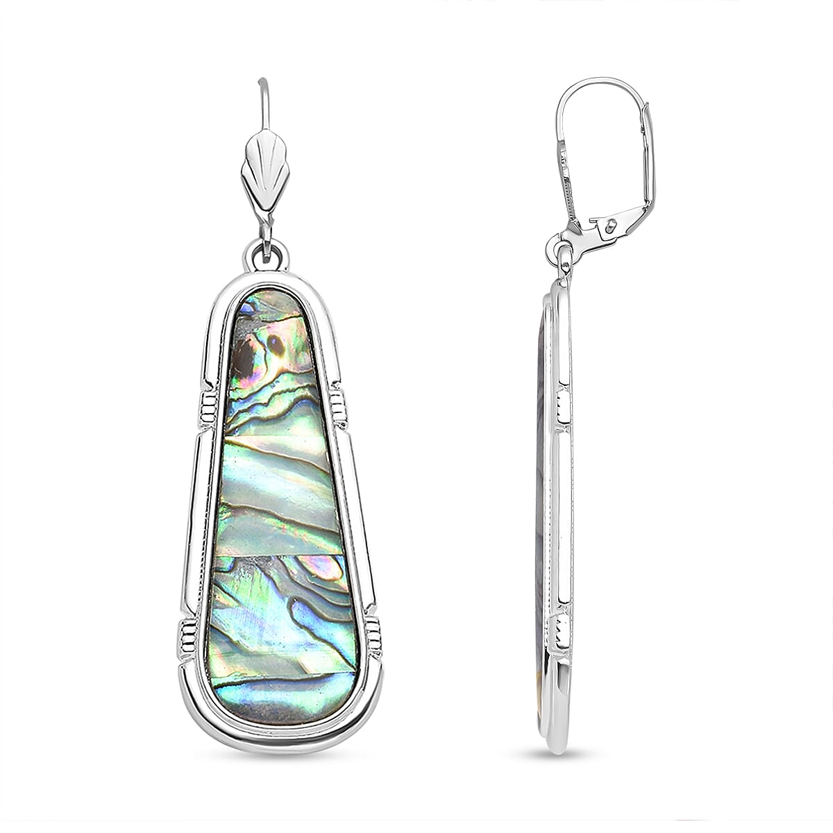 One Time Closeout - Abalone Shell Dangle Earrings with Lever Backs 13.00 Ct. 8735101 4