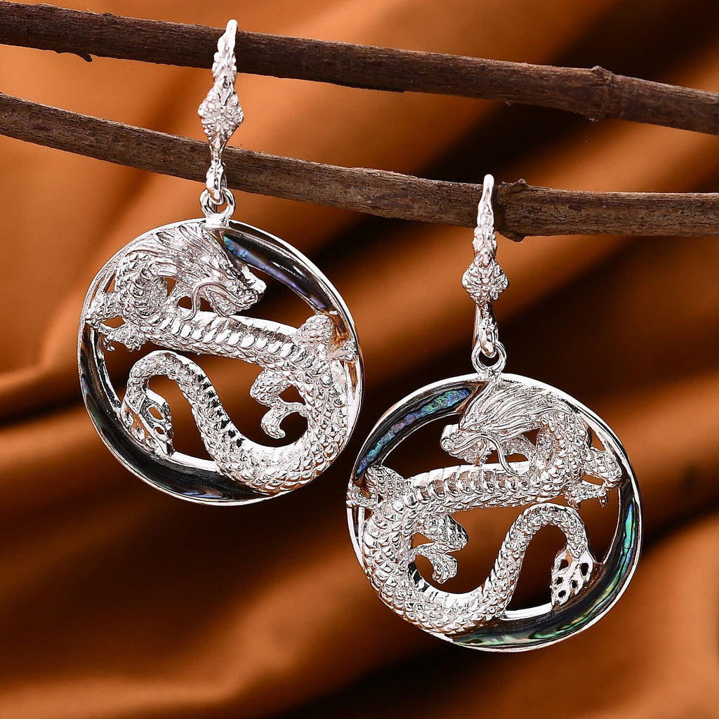 Royal Bali Collection Abalone Shell  Earring  Sterling Silver.  Silver Wt. 13 Gms
