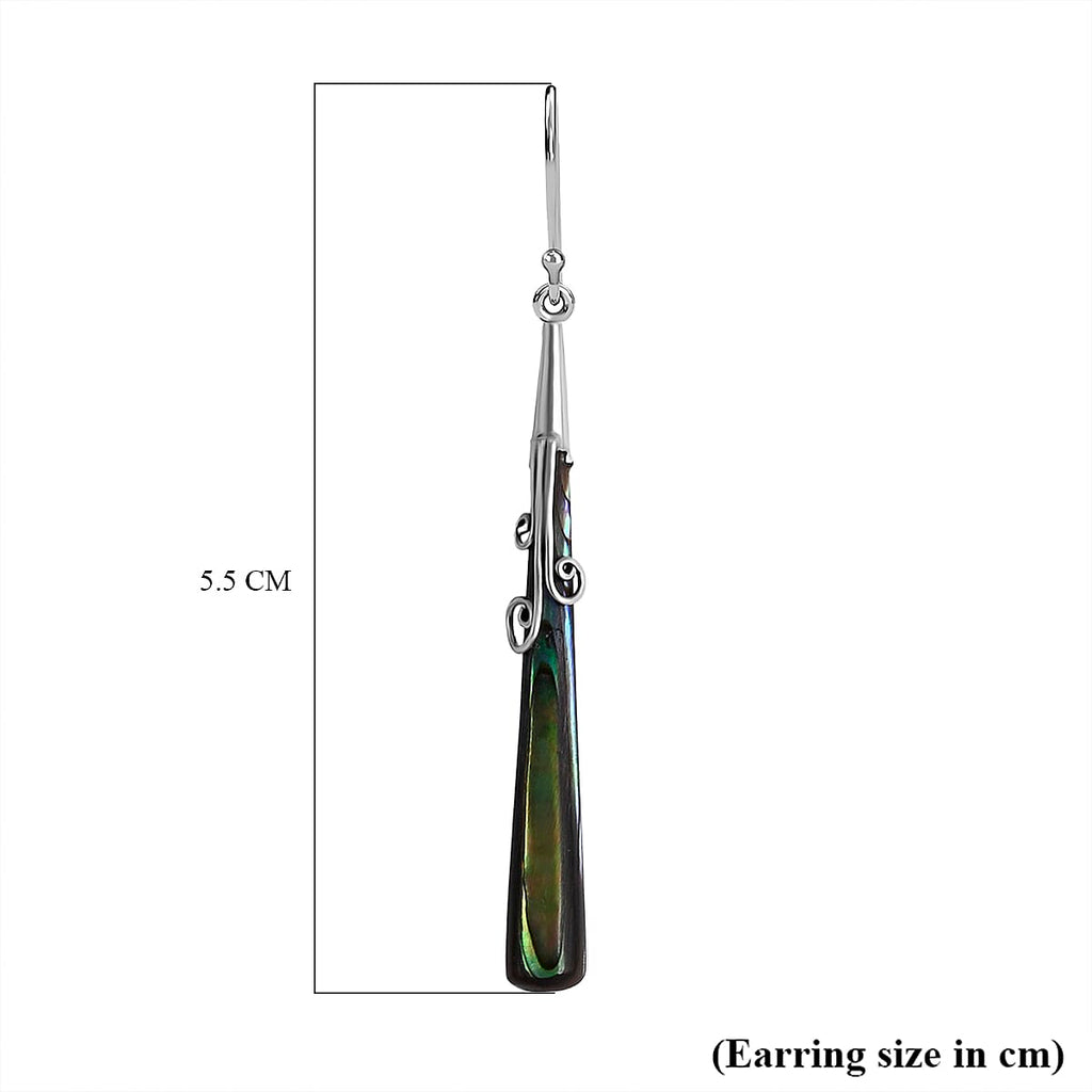Abalone Shell Earring with Hook in Sterling Silver