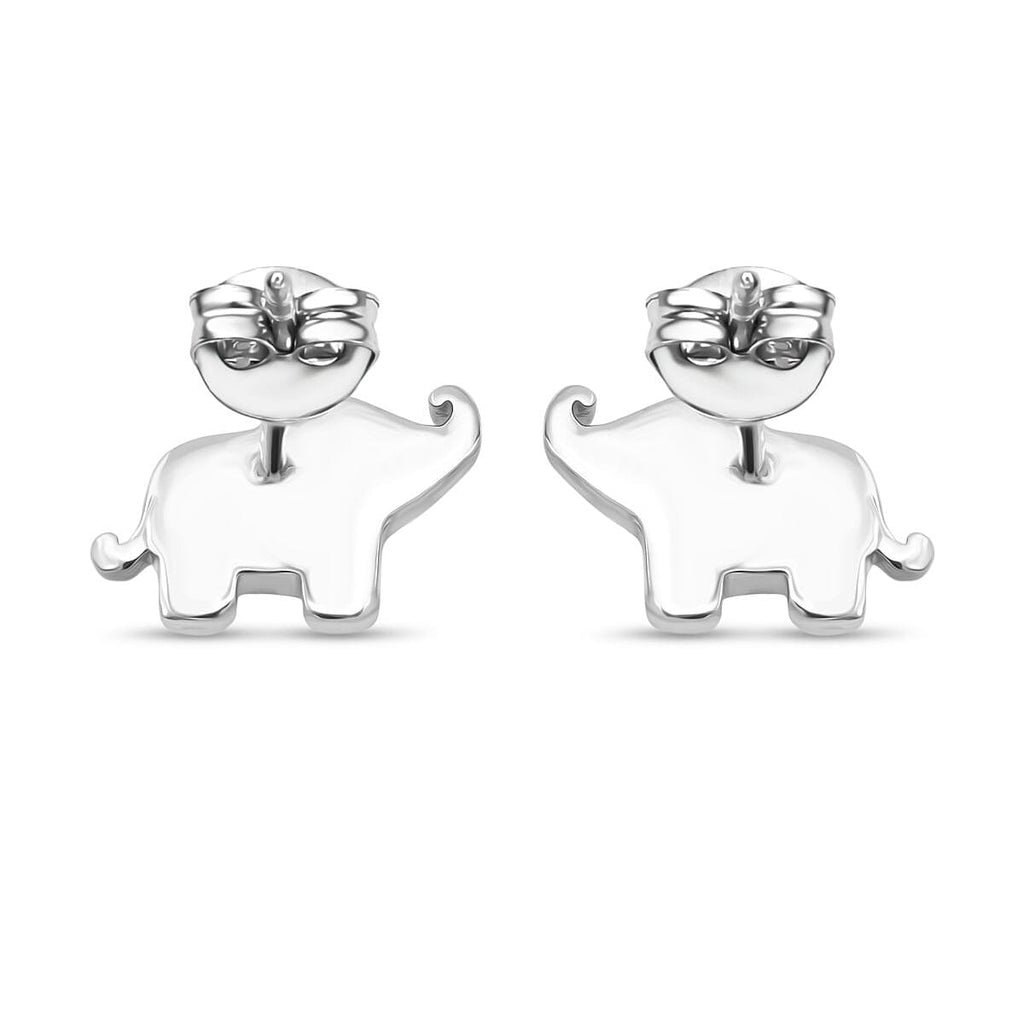 Abalone Shell Elephant Earring with Push Back Sterling Silver