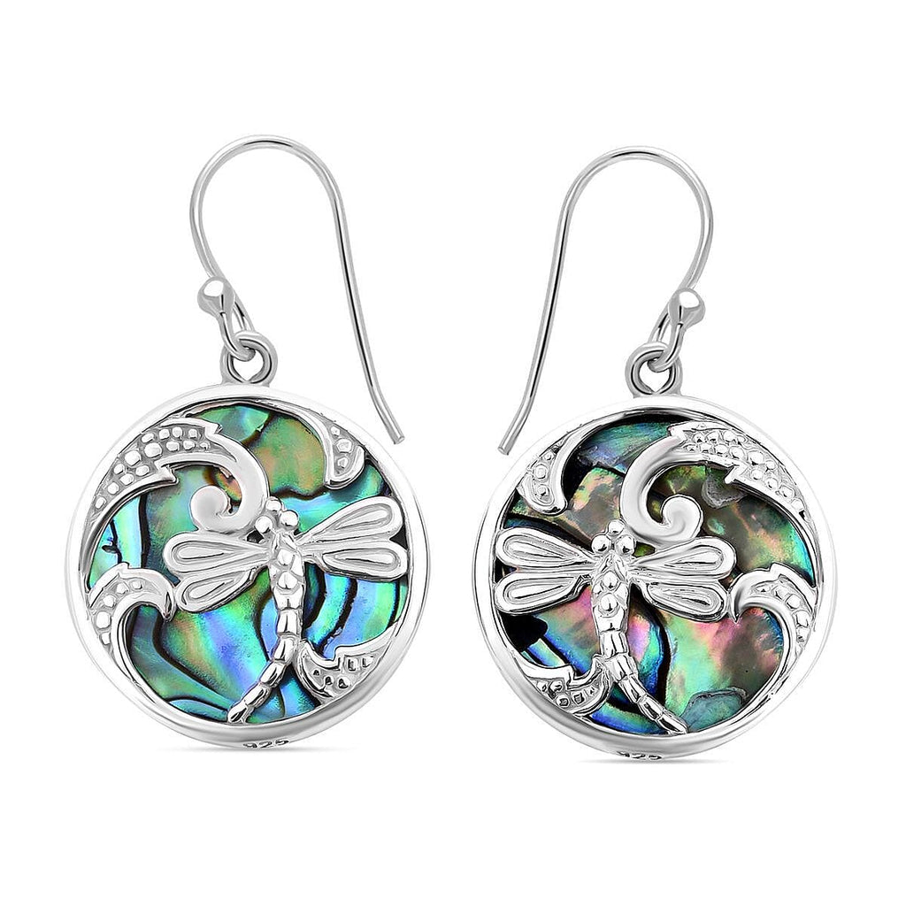 Royal Bali Collection - Abalone Shell Butterfly Earrings in Sterling Silver