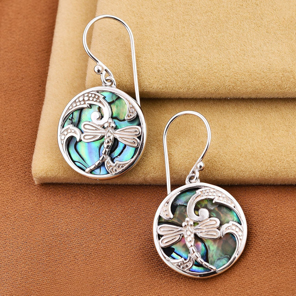 Royal Bali Collection - Abalone Shell Butterfly Earrings in Sterling Silver