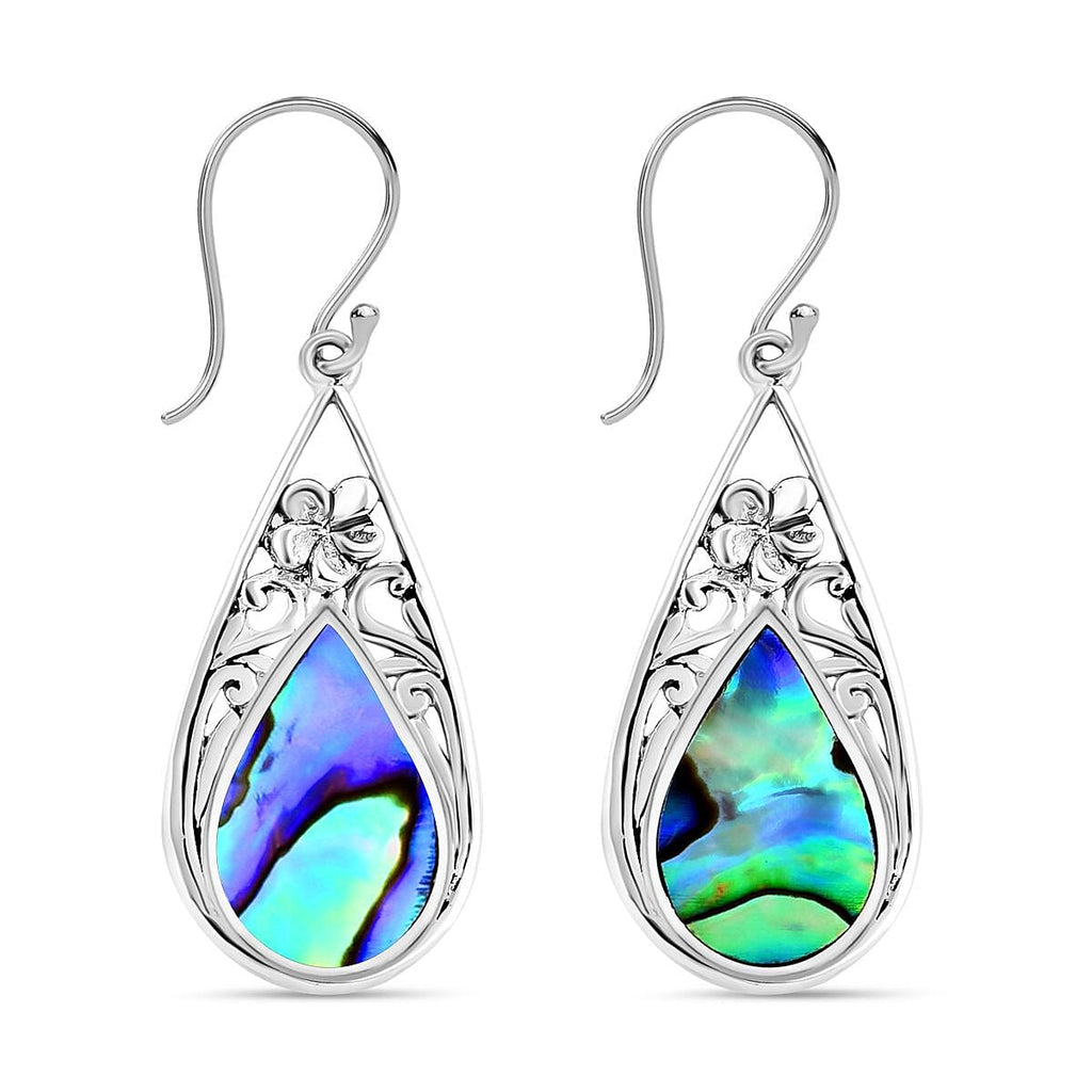 Royal Bali Crystal Bay Collection Abalone Shell  Earring  Sterling Silver 0.02 ct