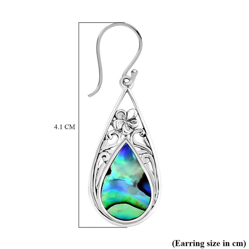 Royal Bali Crystal Bay Collection Abalone Shell  Earring  Sterling Silver 0.02 ct