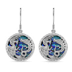 Artisan-crafted Collection- Garuda and Naga Abalone Shell Handmade Earring in Sterling Silver
