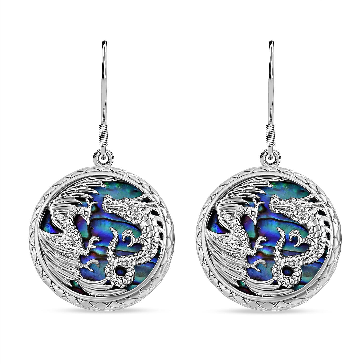Royal Bali Collection- Garuda and Naga Abalone Shell Handmade Earrings Sterling Silver 7768494 0